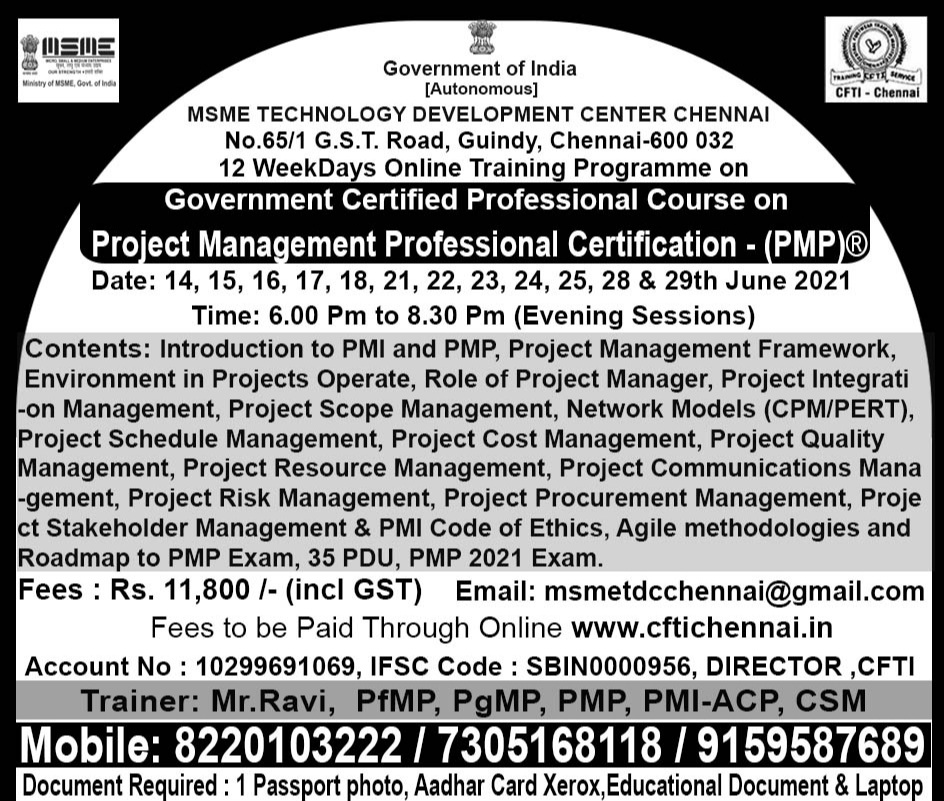 project management professional pmp certification online