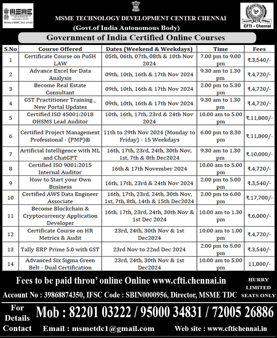 MSME Nov 2024